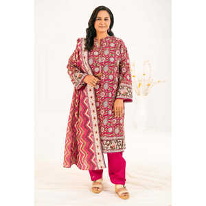 Conjuntos Modestos Khaddar K-52109, Traje Estampado de 3 Piezas con Dupatta, Incluye Top, Pantalón y Tela de Cobertura - Product Image 3
