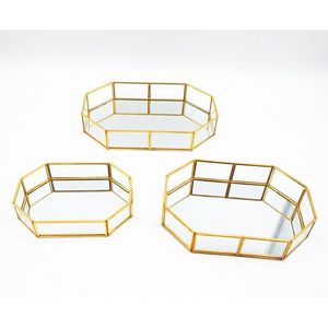 Luxury Ramadan Tray Set of 2 Gold Chain Link Mirror Trays for Eid <b>Decor</b> Iftar Party Table Centerpiece and Sweets Display - Product Image 4