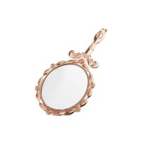 Miroir à main vintage antique décoratif en métal plaqué or, miroir de maquillage cosmétique à main avec poignée ornée, style classique