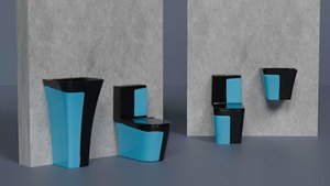 Sanitarios inodoros WC โถชักโครกสีขาวทองดีไซน์เส้น - Product Image 5