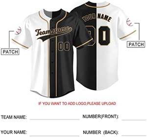 Personalizable hombres/mujeres Hip Hop deportes Fan béisbol Jersey transpirable Split Color impreso ropa deportiva nombre personalizado número - Product Image 2