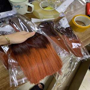 Bone Straight Brown Ombre Extensiones de cabello naranja Super Double Drawn Bundles 100% Cabello humano virgen natural sin procesar - Product Image 4