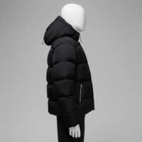 Blouson d'hiver matelassé pour homme grande taille, personnalisé OEM, en toile tricotée, avec fermeture éclair, imperméable, respirant, à capuche, chaud et rembourré de haute qualité