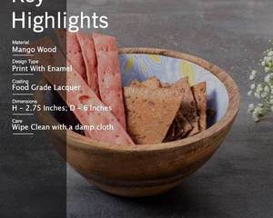 > Nueva pegatina esmaltada, cuencos de madera impresos para comida o ensaladeras, cuenco pequeño para servir pasta y cereales a bajo precio - Product Image 5