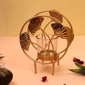 Modern Iron Candle Holder Gold <b>Leaf</b> Shape Tea <b>Light</b> Candle Holder on Table Votive Holder Lighting Decorative Candle Display - Product Image 3