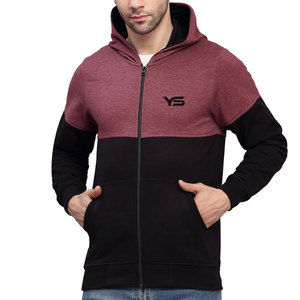 Sudaderas con capucha de moda para hombre de alta calidad, cuello con capucha de Color sólido puro con cremallera para invierno, venta al por mayor - Product Image 1