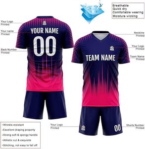 Ensemble d'uniformes de football personnalisables de haute qualité pour hommes uniformes respirants à col en V pour adultes Style optimal pour les vêtements d'été Service OEM - Product Image 5