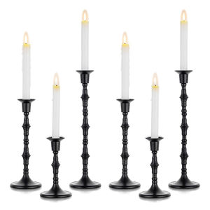 Cadeau de pendaison de crémaillère pour décoration de mariage, pièce maîtresse décorative moderne vintage, bougeoirs dorés, bâtons de bougie en métal aluminium, pilier - Product Image 2