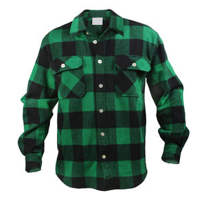 Custom Turn Down Collar Distressed Patch Embroidery 100% Cotton Button up Long <b>Sleeve</b> Flannel Plaid Shirt for Men racing jersey - Product Image 1