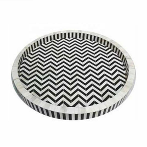 Plateau de service indien fait main en incrustation d'os personnalisé en différentes couleurs plateau le plus vendu par l'artisanat du croissant - Product Image 4