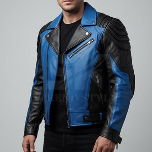 Veste en cuir pour homme de haute qualité, couleur unie, à porter au quotidien, confortable, veste en cuir pour homme - Product Image 2