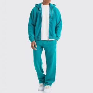 Manteau à capuche en coton mélangé pour hommes High Street National Washed Winter Anti-Wrinkle Solid Loose Fit Zipper Hoodie Basics Style pour - Product Image 1