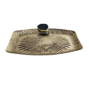 Plateau en métal nickelé rond en métal grand plateau de service pièce maîtresse de mariage vaisselle plateau plats cuisines en aluminium Restaurants - Product Image 6