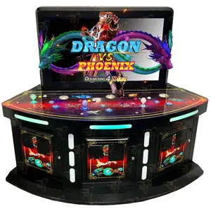 Mesin pancing dioperasikan koin terlaris AS 3 pemain 42 "LCD Dragon VS Phoenix Ocean King 4 Plus meja permainan ikan
