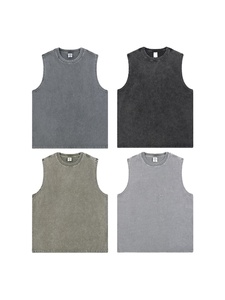 Débardeur d'été pour homme de qualité supérieure, en coton 100% tricoté, respirant et effet délavé, style streetwear. - Product Image 4