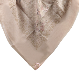 Nara série moderne élégant Hijab écharpe à manches courtes en coton décontracté formel pour les femmes musulmanes lait brun impression numérique pour le printemps - Product Image 3