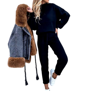 Ropa de mujer otoño 2024 Street 2 piezas pullover HOODIE y Jogger set chándal personalizado conjunto de chándal - Product Image 4