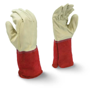 Gants de soudage TIG confortables en cuir fendu en cuir de vachette en grain de mouton ignifuges anti-coupure de protection pour la construction industrielle - Product Image 2