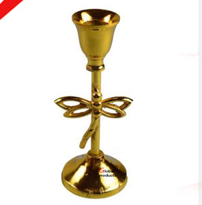 Portavelas de tamaño largo de acero inoxidable con acabado dorado de alta venta para restaurante y bar de hotel - Product Image 4