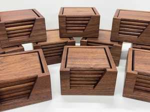 Walnut coasters Walnut Wood Coaster <b>Sets</b> - Top Quality - Product Image 2