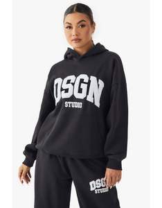 25 sudaderas con capucha de hombros caídos para mujer al por mayor, 450-550 DT, 100% algodón polar, color liso, de punto, extragrandes, hasta la rodilla - Product Image 5