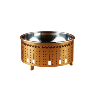 Luxury Look Golden Finished Chocolate Bowl Elegant Laser Design Stand for Home <b>Table</b> <b>Top</b> Serving Use <b>Decorative</b> Chocolate Bowl - Product Image 1