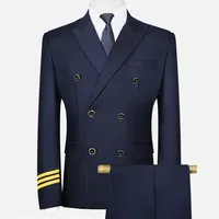 Uniformes d'hôtesse de l'air et de pilote unisexes personnalisés en gros, noirs, pour l'hiver, chemises à manches longues, manteaux, pantalons, confortables, en polyester/coton