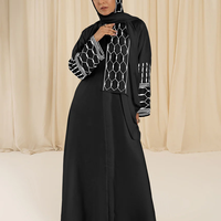 Abayas Dubaï 2024 Nouveau Modèle Élégant Pakistan Luxe Organza Robe de Bal Modeste Traîne Chapelle Vente en Gros Kaftan Musulman Ouvert