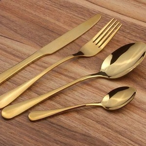 Nuevo Juego de Cubiertos de Acero Inoxidable Chapado en Oro con Mango de Diseño para Bodas y Cenas en Casa - Product Image 3