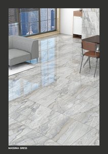 Azulejo de pared de suelo de porcelana esmaltada de mármol moderno Acabado brillante 600X600mm Azulejos antideslizantes y antibacterianos - Product Image 2