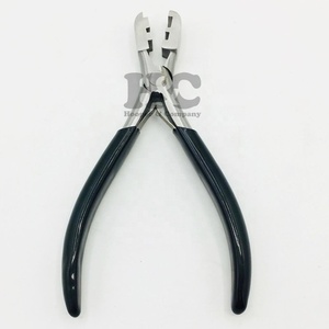 Pince à extensions capillaires en acier inoxydable, outil d'ouverture et de retrait pour micro-anneaux et nano-anneaux, outil de coiffage pour boucles capillaires, avec logo - Product Image 1