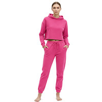 Chándal Vintage de Alta Calidad para Mujer, Color Sólido, con Logotipo Frontal, Hombros Caídos, Mangas Largas, Parches, 100% Algodón, para Todas las Temporadas