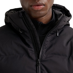 Chaqueta acolchada negra para hombre, gruesa, con cremallera, informal, de color liso, ropa exterior acolchada, venta al por mayor, chaqueta acolchada desmontable personalizada - Product Image 2