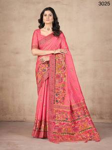 Designer <b>Pashmina</b> Saree With Handwork On It - Product Image 2