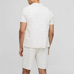 Ensemble t-shirt et short d'été en polyester/coton respirant et décontracté pour hommes, 2 pièces personnalisées - Product Image 2