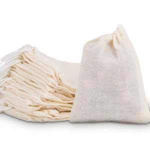 4x5 Inch Cotton <b>Drawstring</b> Pouch Bag | Eco-Friendly Small Cotton Packaging Bag - Product Image 4