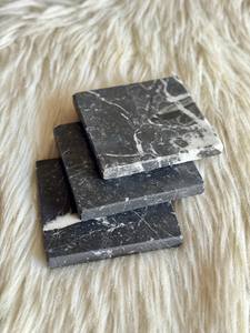 Handmade <b>Black</b> Marquina Marble <b>Coasters</b> Square Natural Stone Beer Mat Homeware - Product Image 4