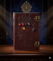 Carnet de notes en cuir véritable gaufré Thanos, couverture rigide, 100 feuilles, papier coton fait main à bords festonnés, cadeau pour les fans de Marvel