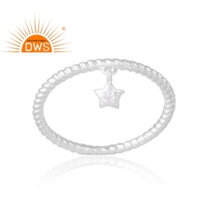 Anillo de piedras preciosas de topacio blanco Natural de Plata de Ley 925 más vendido, fabricante de joyería personalizada - Product Image 1