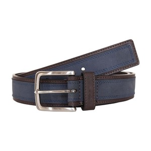Cinturón Reversible de Cuero Vacuno con Hebilla Plateada, Color Sólido, Estilo Casual, Diseño de Moldeo de una Sola Pieza - Product Image 2