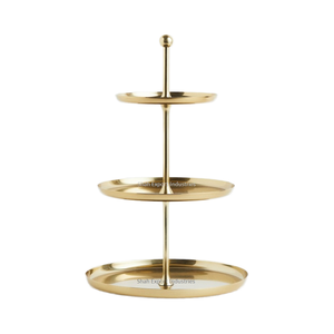 Soporte de pastel de Metal redondo dorado de alta calidad, 3 niveles para boda, fiesta de cumpleaños, pastel de mesa, soporte de exhibición para servir galletas - Product Image 3