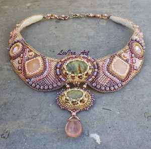 Collar de Moda con Cuentas de Vidrio y Bordado para Mujer, Estilo Moderno, Ideal para Regalos de Boda y Fiestas - Product Image 2