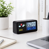 Réveil numérique Huayang 2258 avec thermomètre hygromètre intérieur, affichage de la température et de l'humidité, calendrier, fonction snooze et rétroéclairage, horloge de bureau