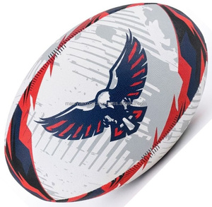 Full color printed Rugby Balls / Aboriginal Indigenous Print Products / Custom Branded Promotional Rugby Ball - Product Image 3