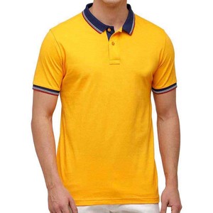 Vêtements décontractés Nouveaux t-shirts rayés d'entraînement de gymnastique de sports d'été pour hommes Hauts polo d'entraînement Coton Grande taille Chemises polo jaunes pour hommes - Product Image 1
