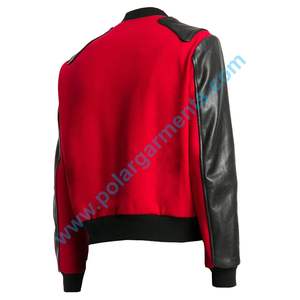 Veste Letterman de baseball personnalisée en gros de bonne qualité bombardier à manches en cuir et en laine pour l'hiver veste universitaire pour hommes personnalisée OEM - Product Image 3