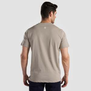 Camiseta Power Move Beige 100% Algodón Jersey de Alto Gramaje con Serigrafía y Estampado Gráfico para Ejercicio y Estilo Deportivo - Product Image 2