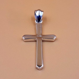 Haute qualité 925 argent Sterling croix forme blanc pendentif 40mm lunette réglage pour résine écrasé opale cendres bricolage fabrication de bijoux - Product Image 5