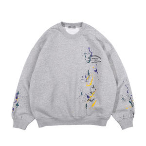 Sudaderas con pintura para hombre, sudaderas con capucha de felpa francesa con estampado DTG personalizado, sudaderas con capucha desgastadas Vintage lavadas con ácido para hombre - Product Image 3