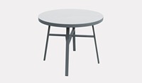 Ensemble de table ronde en acier inoxydable 4 places, design moderne avec une qualité durable, meubles d'extérieur